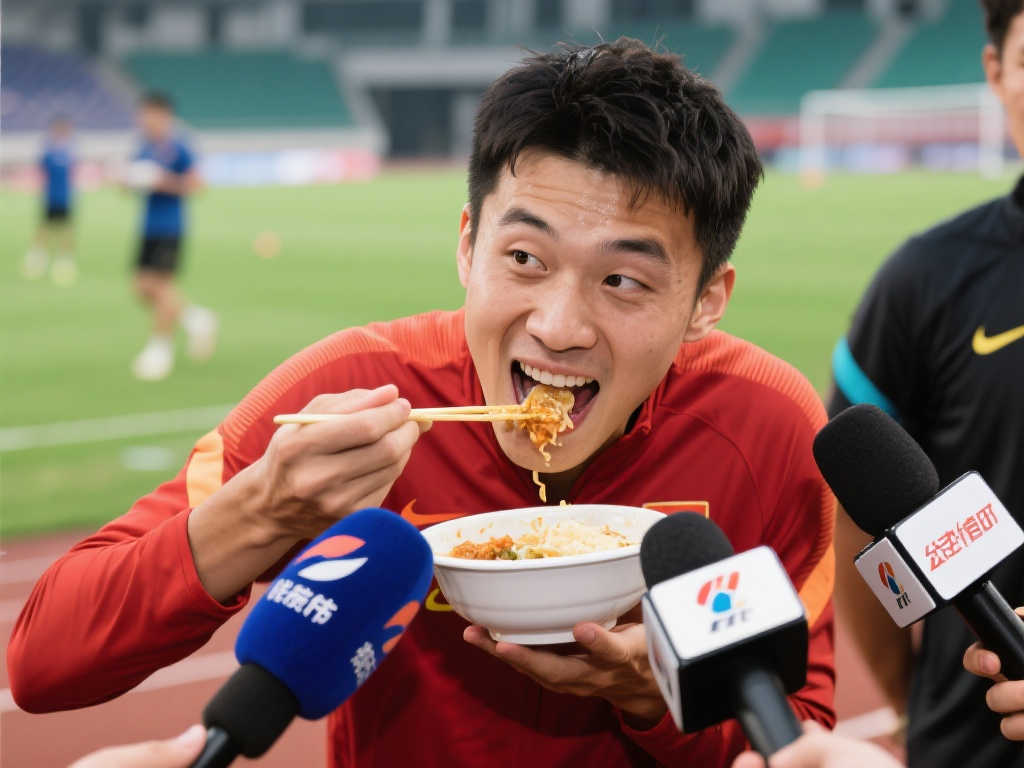 【花絮】小心别噎着！毛伟杰赛后混采狂吃不停